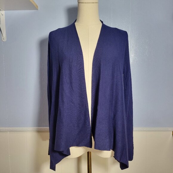 Attention Extra Small Dark Navy Blue Longsleeve Open Waterfall Cardigan - Picture 1 of 11